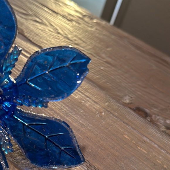 Blue Poinsettia Ornaments - Picture 7 of 9